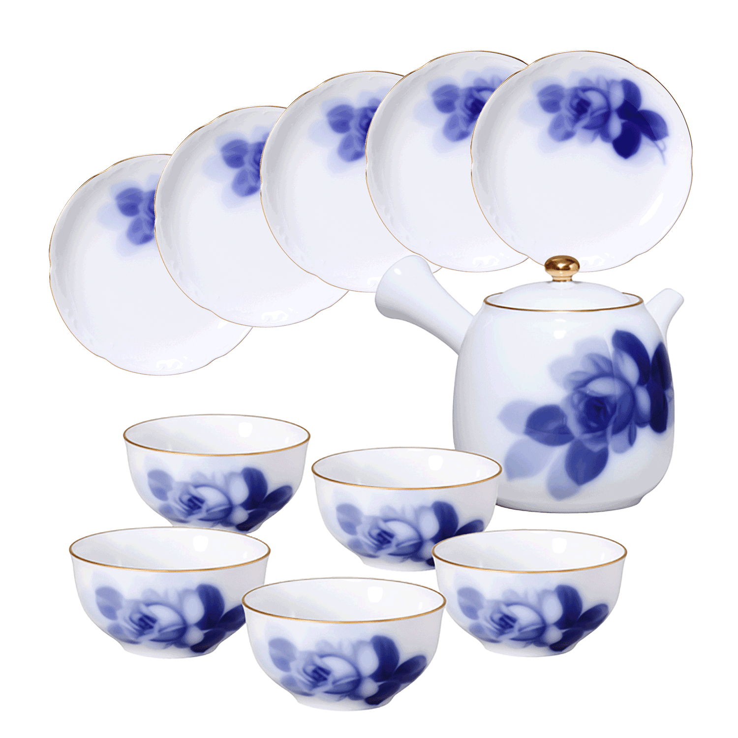 ブルーローズ 8211 茶器揃 5人用 セット内容